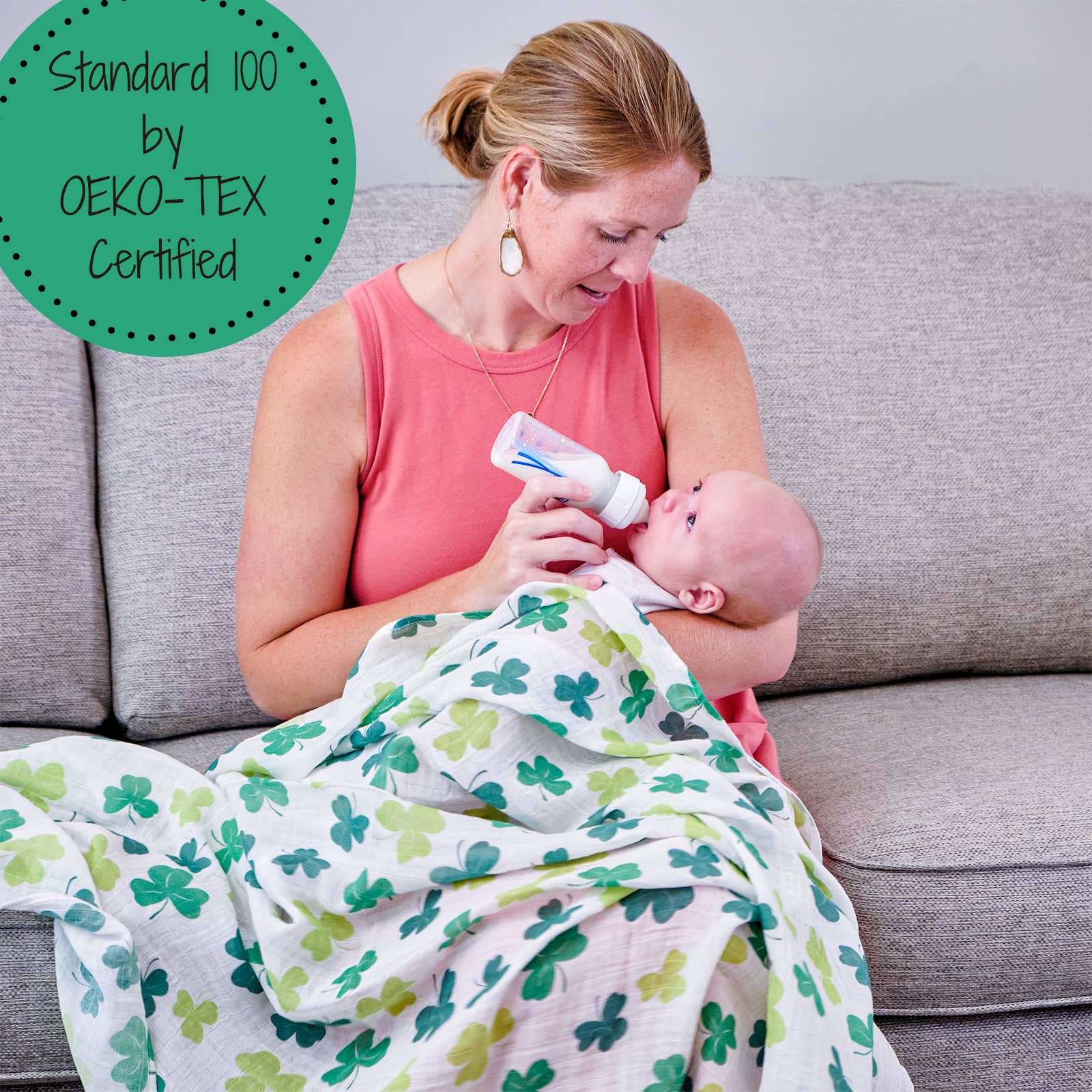 LollyBanks - Lucky Shamrock St. Patrick's Day Themed Baby Swaddle Blanket