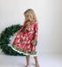 Red Christmas Holiday Reindeer Ruffle Lounge Play Gown