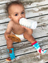 Milk & Cookies Non-Slip Mismatched Socks for Kids: KIDS LARGE