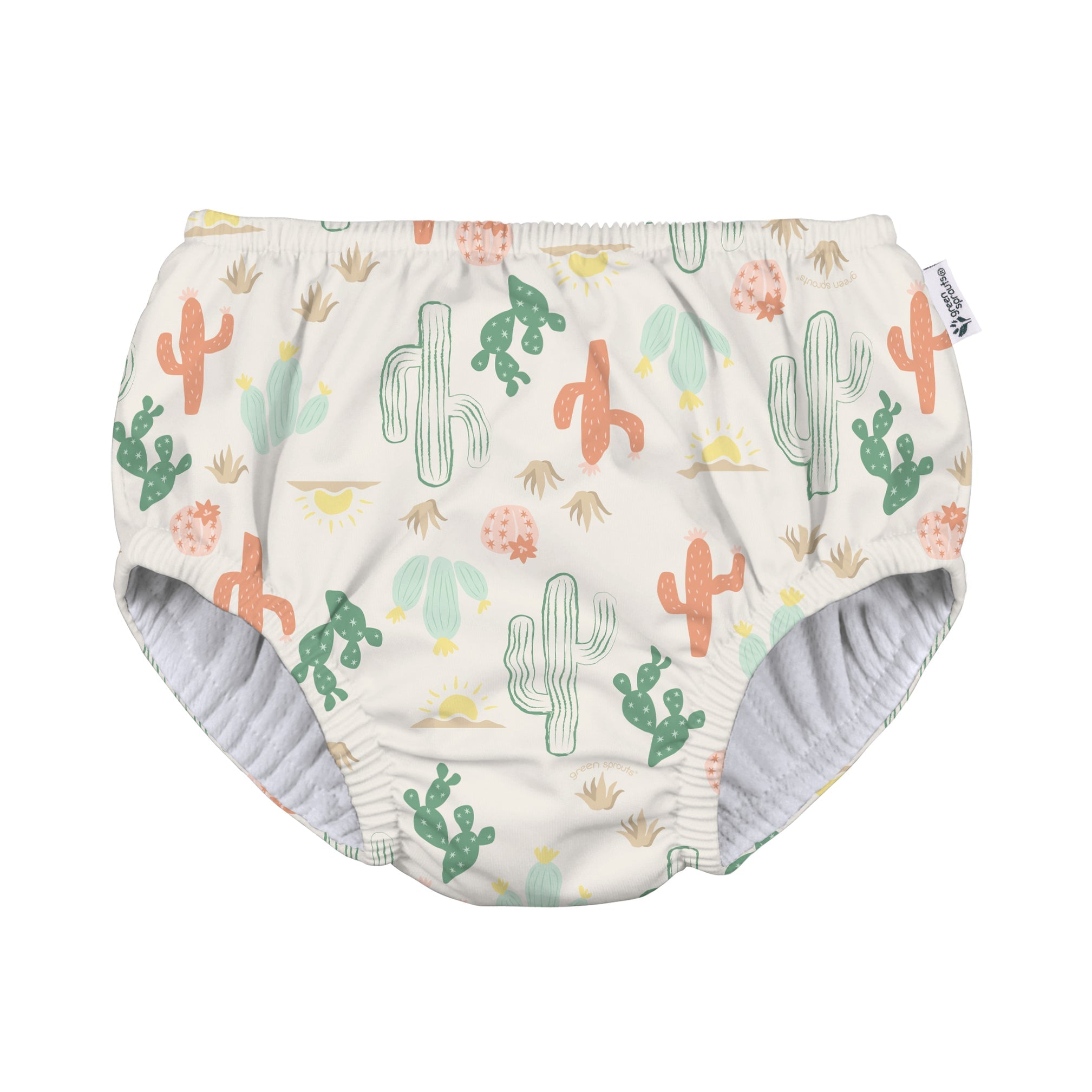 Eco Pull-up Swim Diaper- Light Sand Cactus
