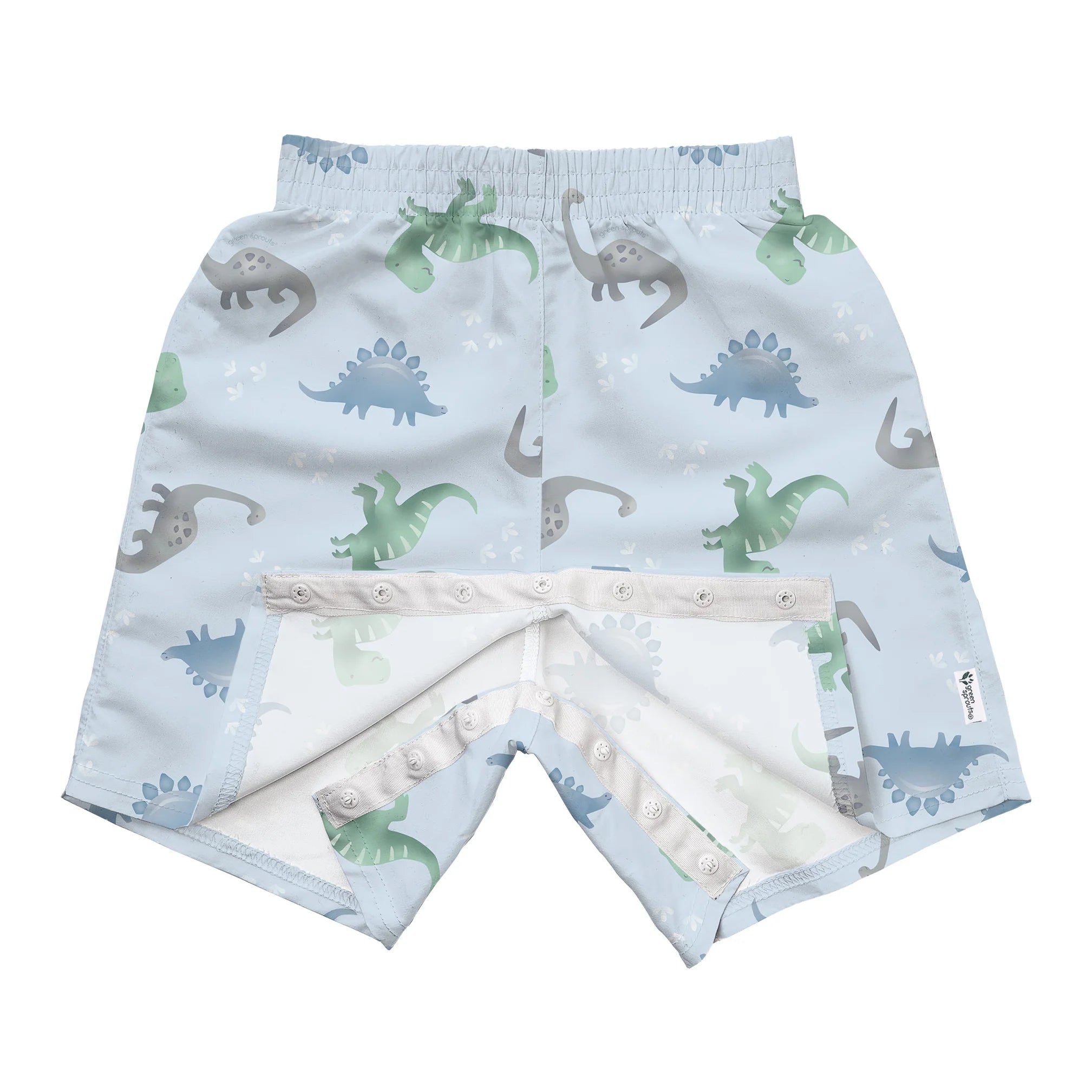 Easy-Change Eco Swim Trunks- Light Blue Dinos