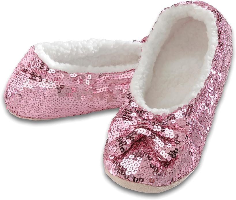 Snoozies Classic Pink Bling Little Foot Coverings