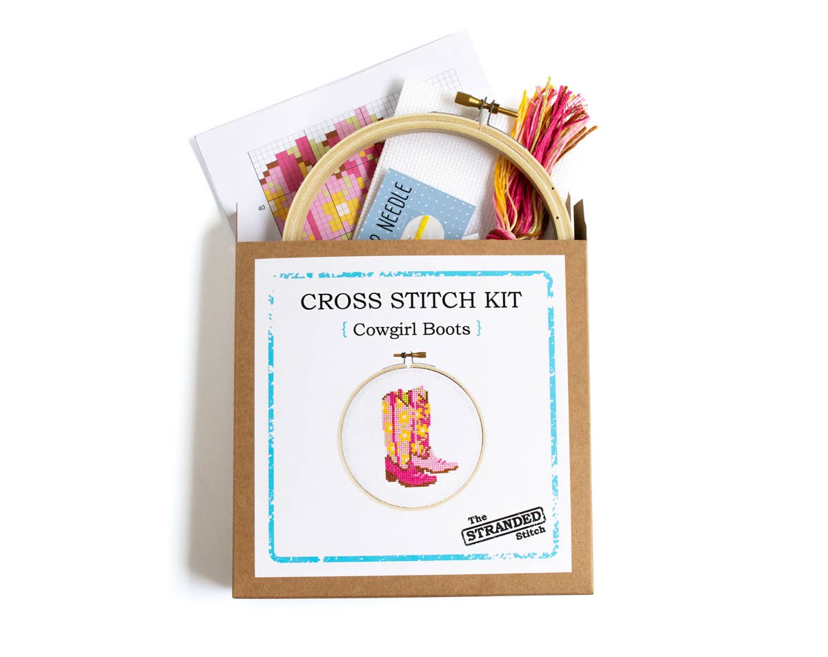 The Stranded Stitch - Cowgirl Boots Cross Stitch Kit