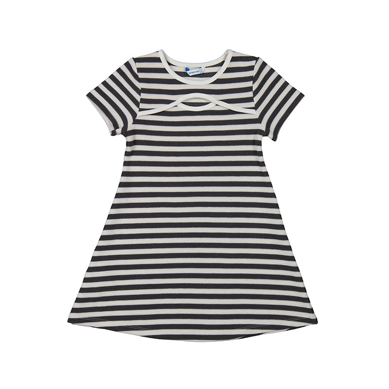 Charcoal/ White Stripes Dress S25-3924