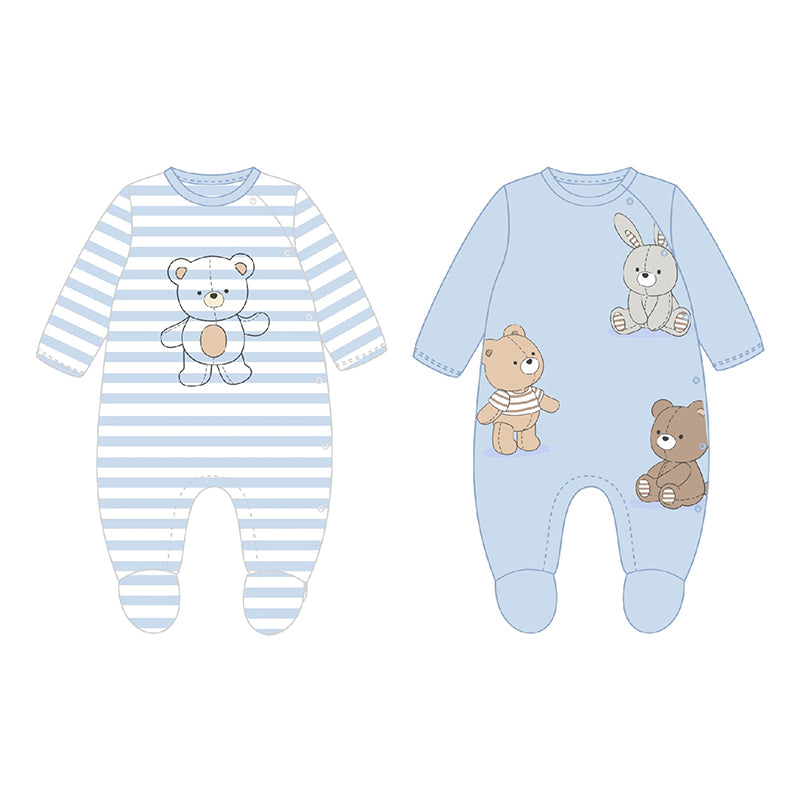 Onesie Striped- 3 Bears Sky S25-1709