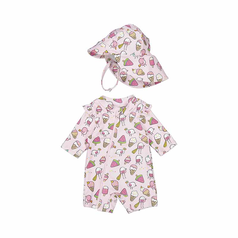 Bathing Bodysuit w/Hat-Petal S25 1619