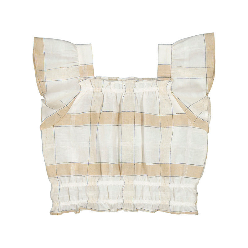 Plaid Linen Blouse S25-3183