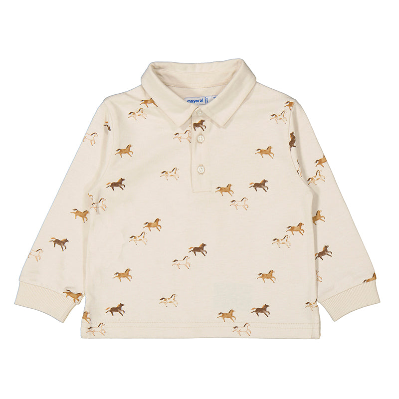 L/S Horses Polo- Mushroom W25 2102