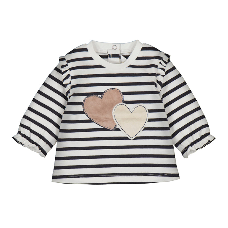 Striped Shirt w/Hearts- W25 2055