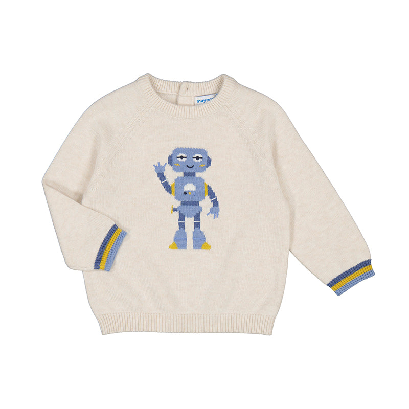 Sweater- Cream Robot W24-2310