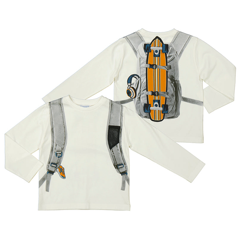 Long Sleeve T-Shirt- Cream W24-4049