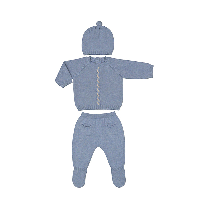 Knit Leg Warmer & Hat Set- Blue W24-2511