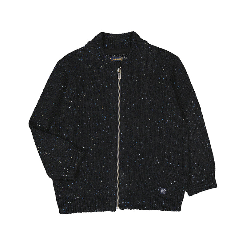 Knit Pullover- Blue Tweed W24-4350
