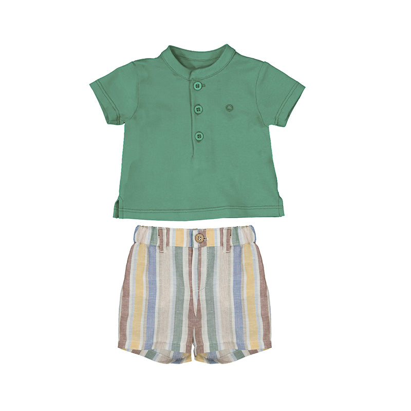 Shorts & Polo Set- Broccoli S25-1217