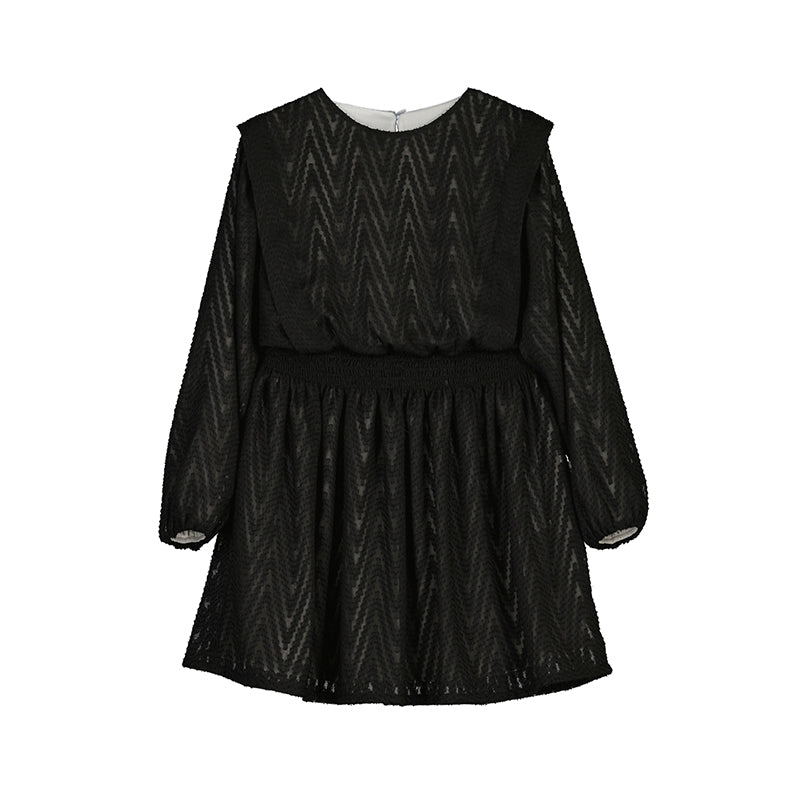 Print Dress- Black W24-7977