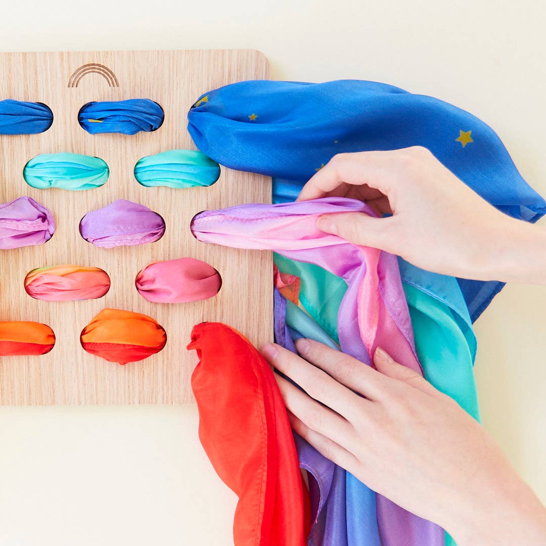 Wooden Weaving Board - Natural Waldorf Toy For Playsilks