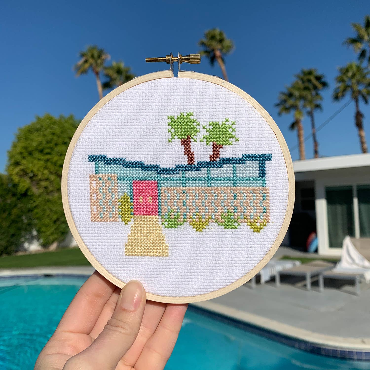 Palm Springs Getaway DIY Cross Stitch Kit