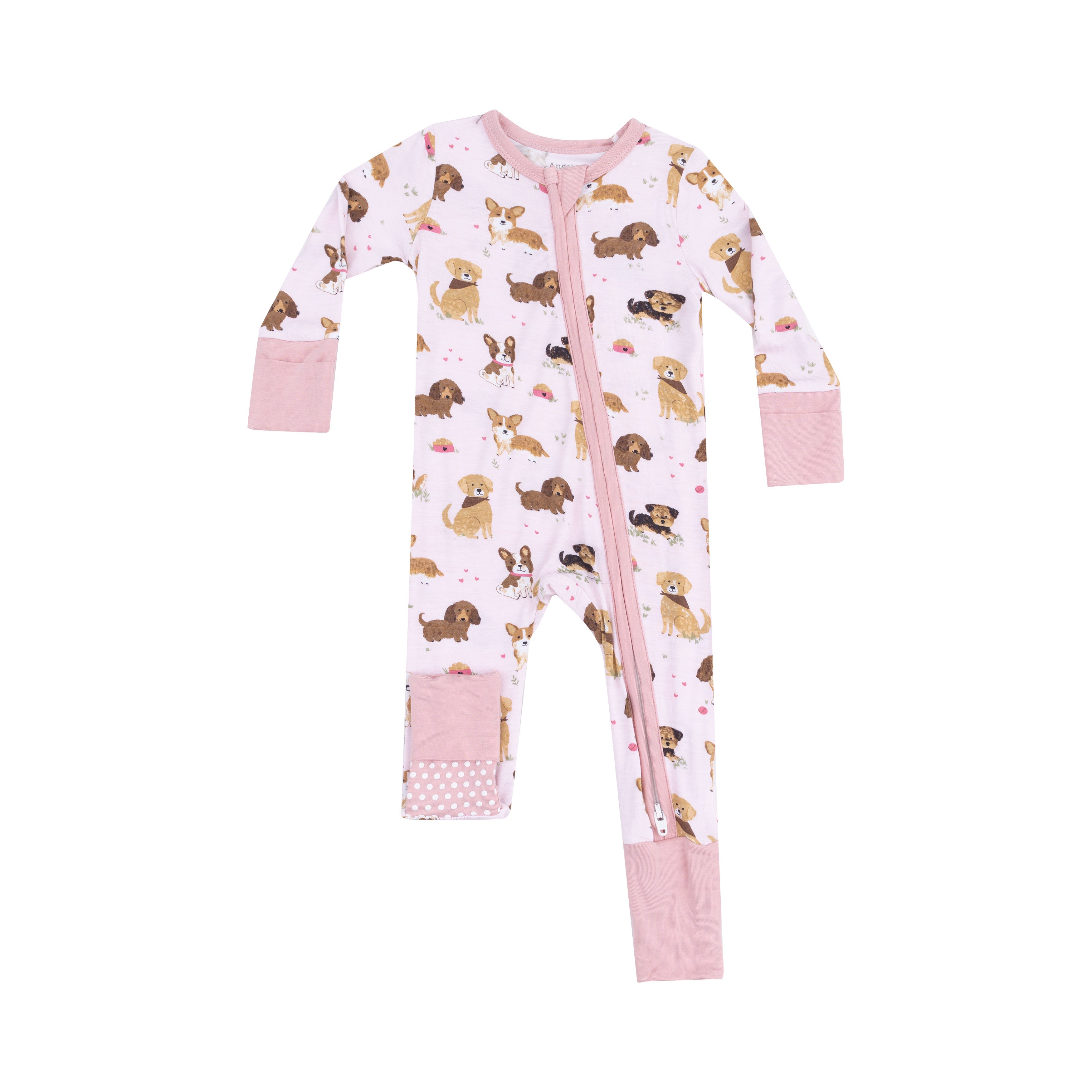 Best Friend Dogs Pink 2 Way Zipper Romper S25