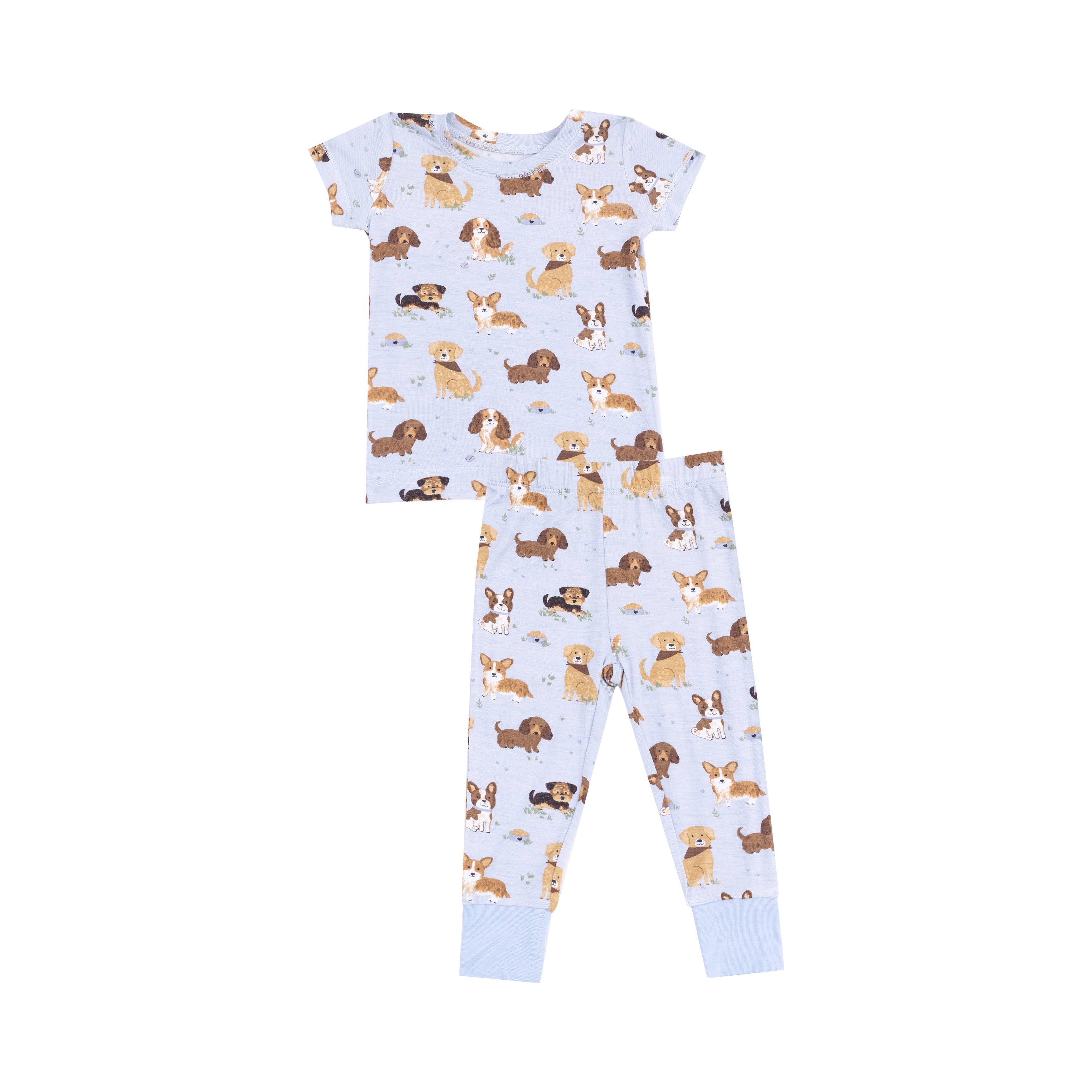 Best Friends Dogs Blue 2 Piece S/S Bamboo Lounge Wear Set S25