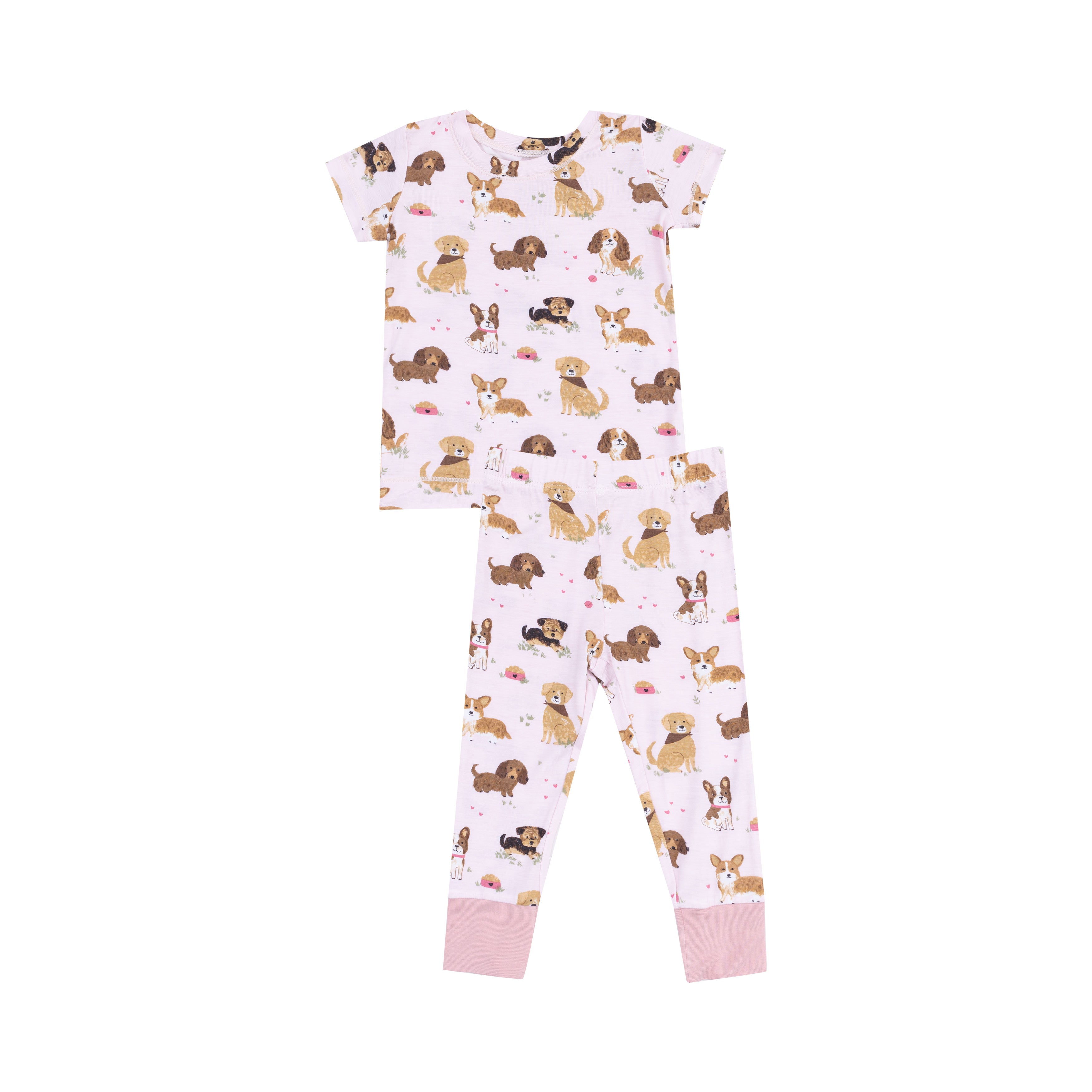 Best Friends Dogs Pink 2 Piece S/S Bamboo Lounge Wear Set S25