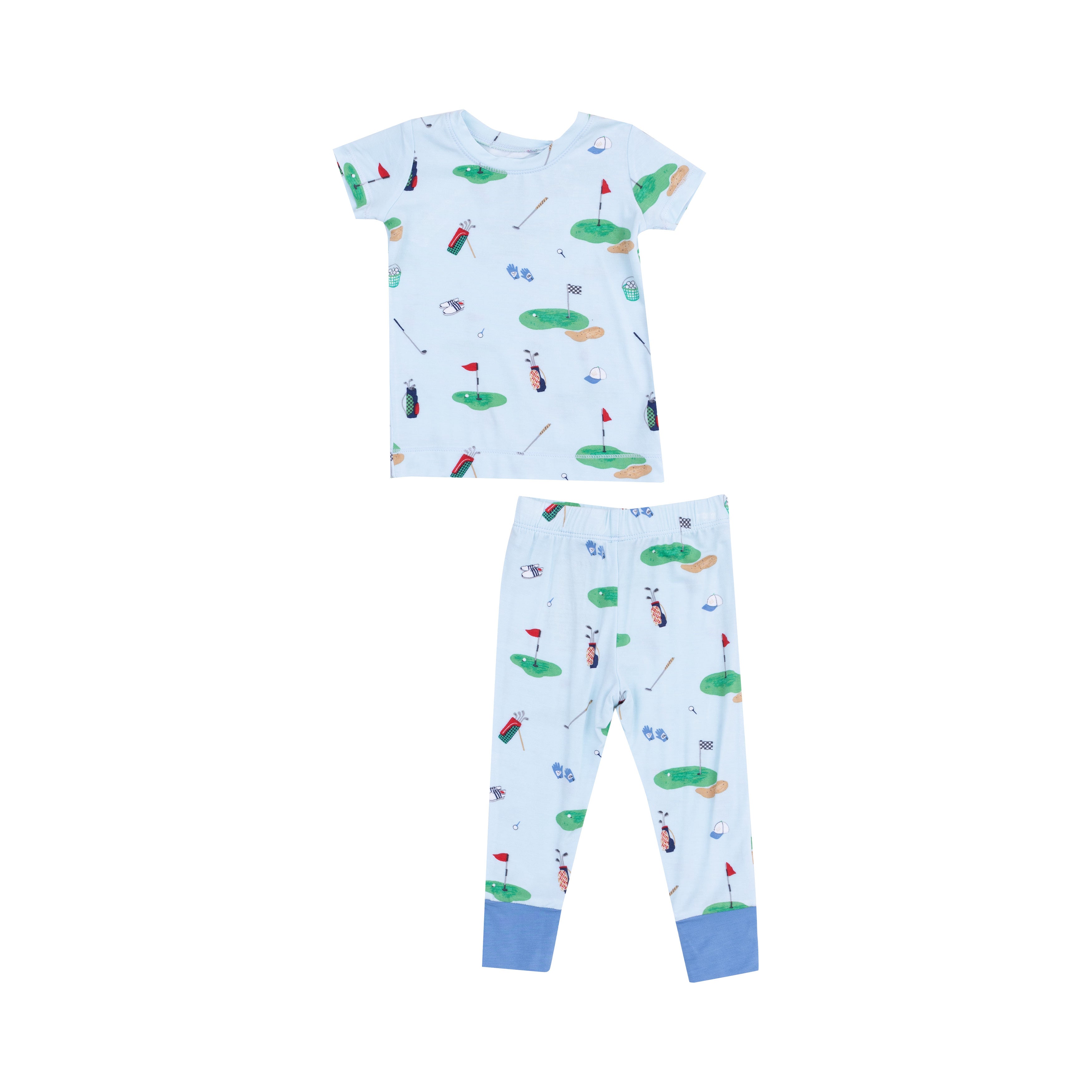 Golf Things Blue 2 Piece S/S Bamboo Lounge Wear Set S25