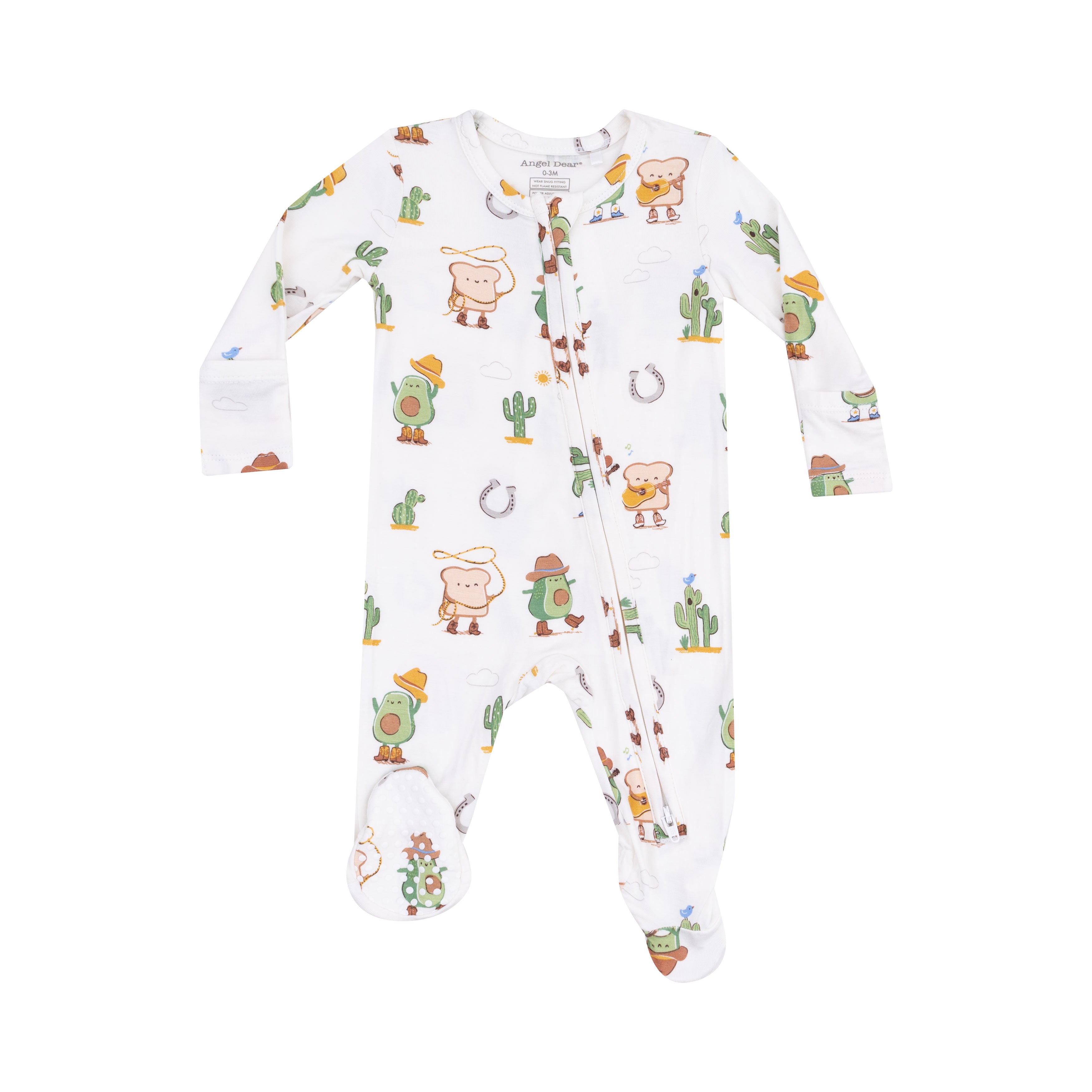 Avocado Toast Western 2 Way Zipper Footie S25