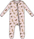Best Friends Dogs Pink 2 Way Zipper Footie S25