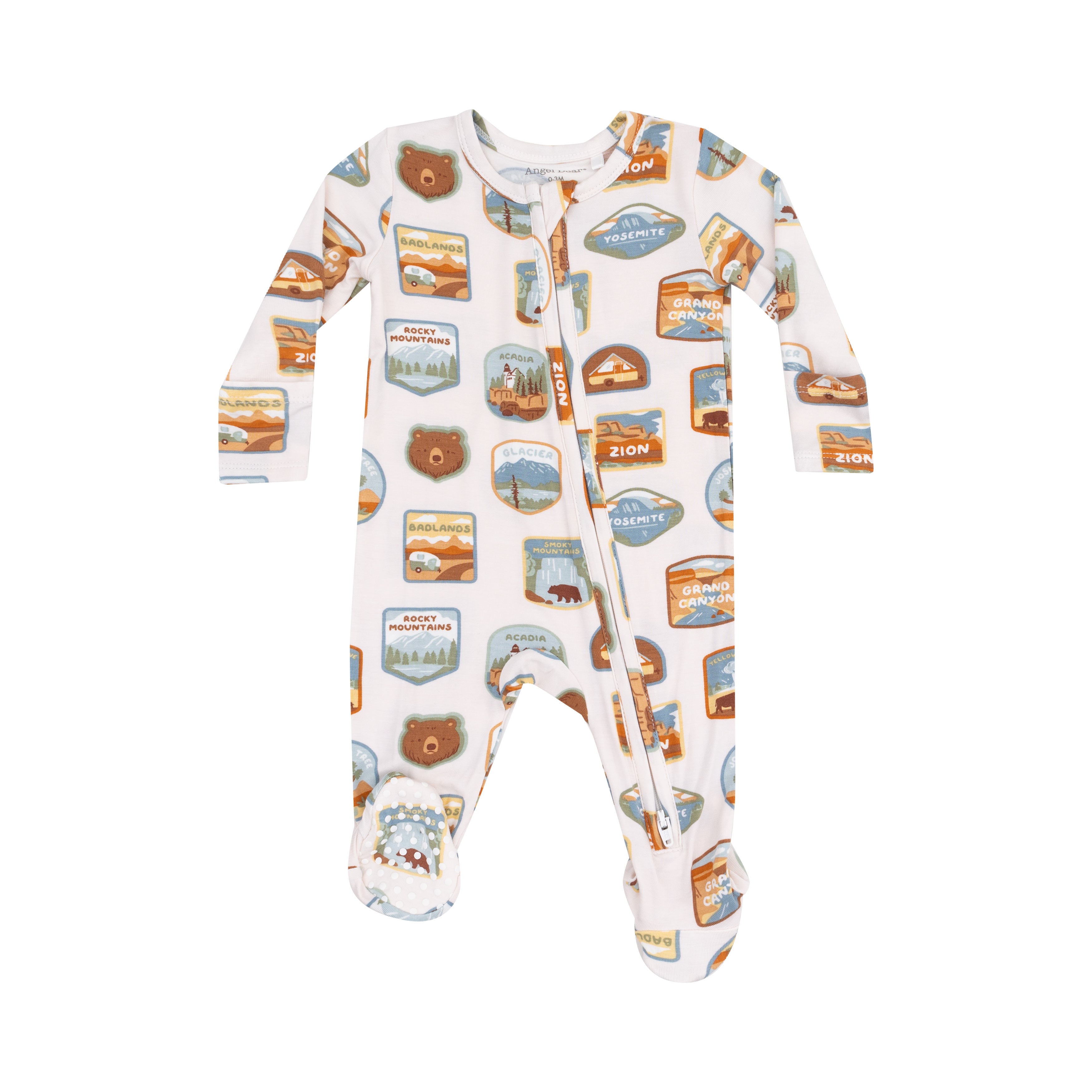 National Park Patches 2 Way Zipper Footie S25