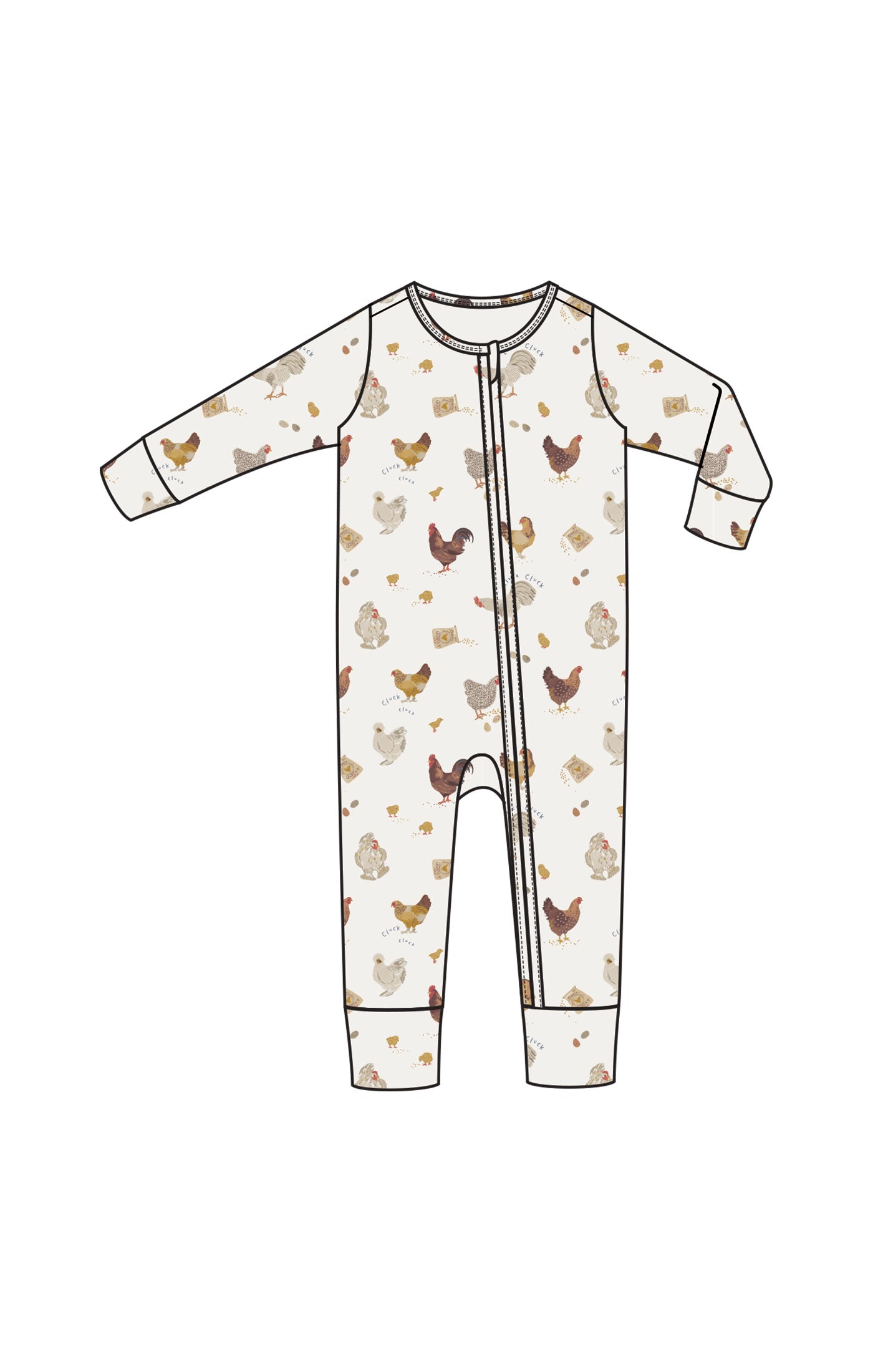 Collector Chickens 2 Way Zipper Romper W25