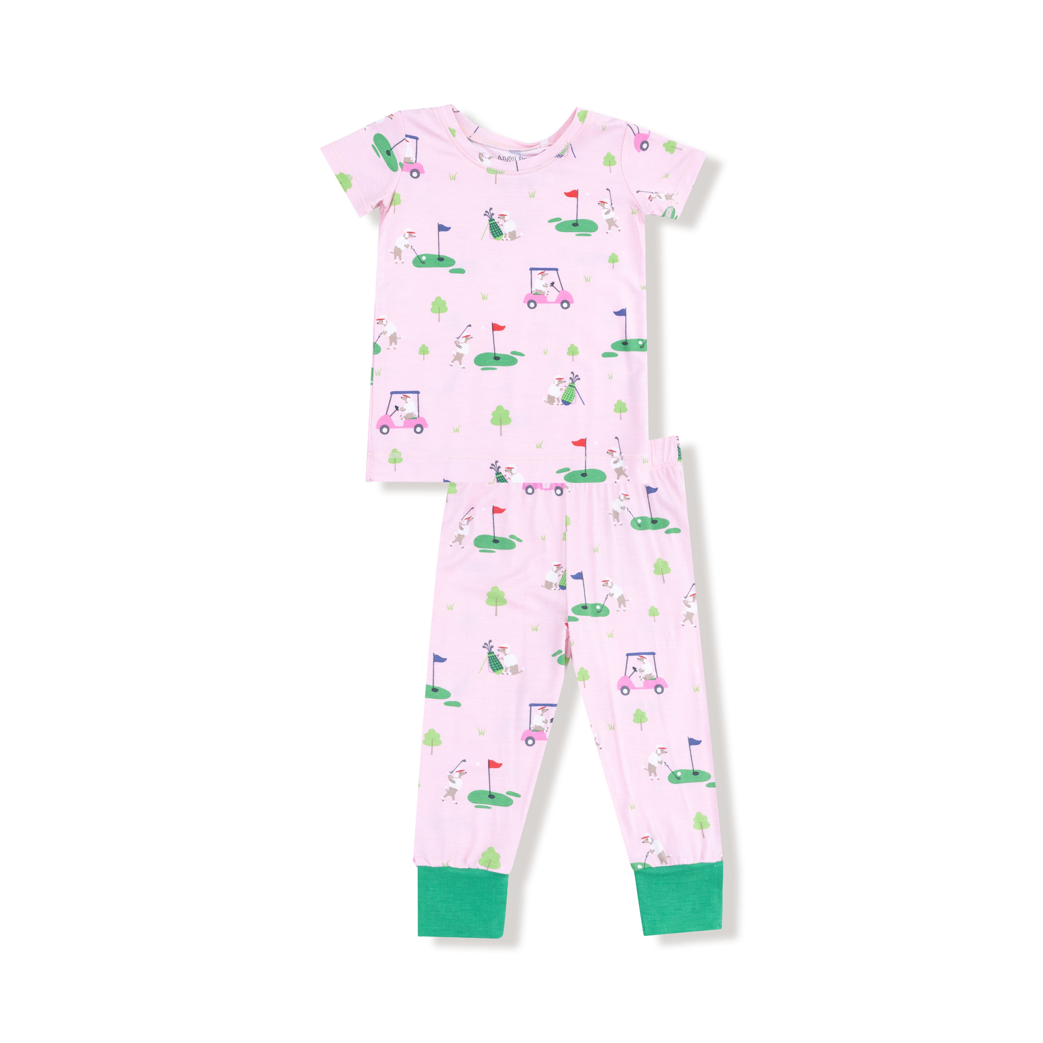 2 Piece Bamboo Lounge Wear Set S/S - Dog Gone Golf Pink W25