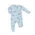 2 Way Zipper Footie -Golf Carts Blue