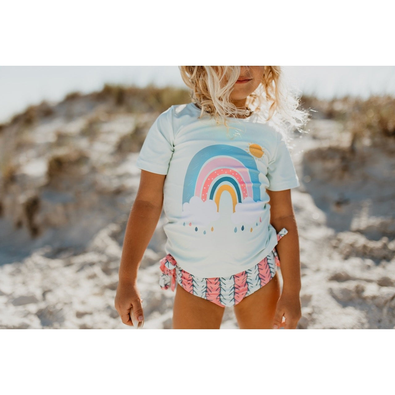 Mint Rainbow Rash Guard Swimsuit – JadaBug's Kids Boutique