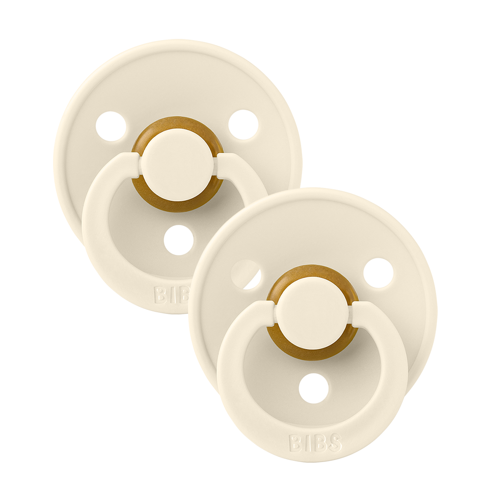 BIBS Colour Glow in the Dark 2 Pacifier PACK - Round / 2/ Natural Rubber Latex