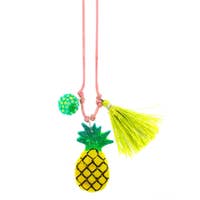 Pineapple Resin Necklace + Bookmark