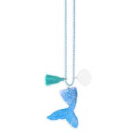 Mermaid Tail Resin Necklace + Postcard