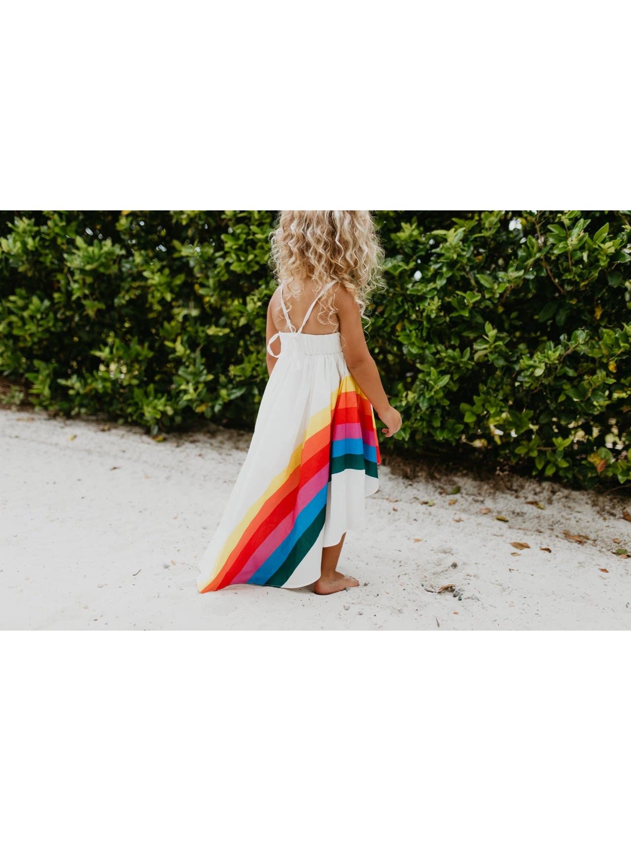 Vivid Rainbow Hi-Lo Spring Summer Dress