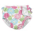 Ruffle Snap Reusable Absorbent Swim Diaper - White Zinnia