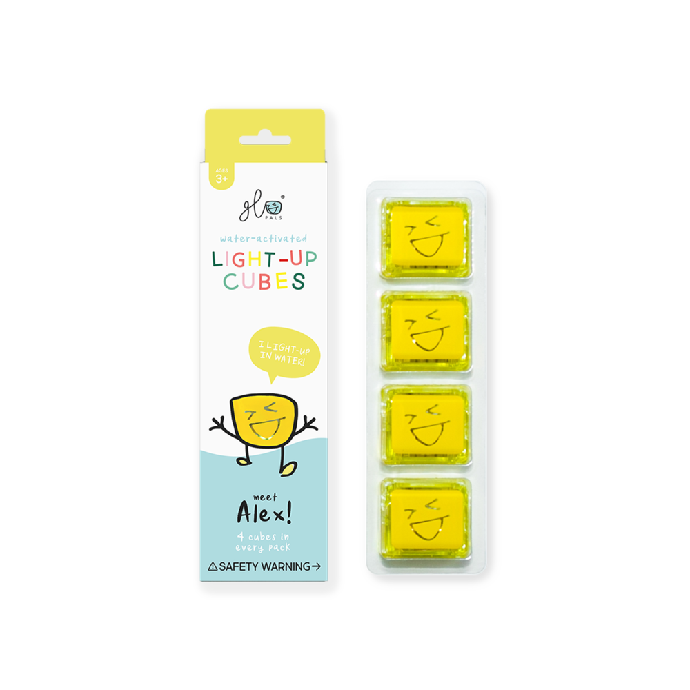 Glo Pals-Light Up Cubes for Bathtime - Alex Yellow