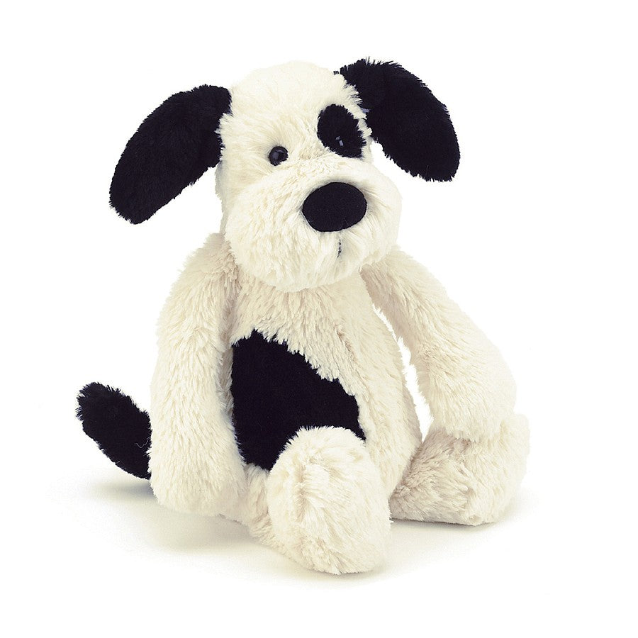 Jellycat Bashful Black & Cream Puppy Stuffed Animal - Medium