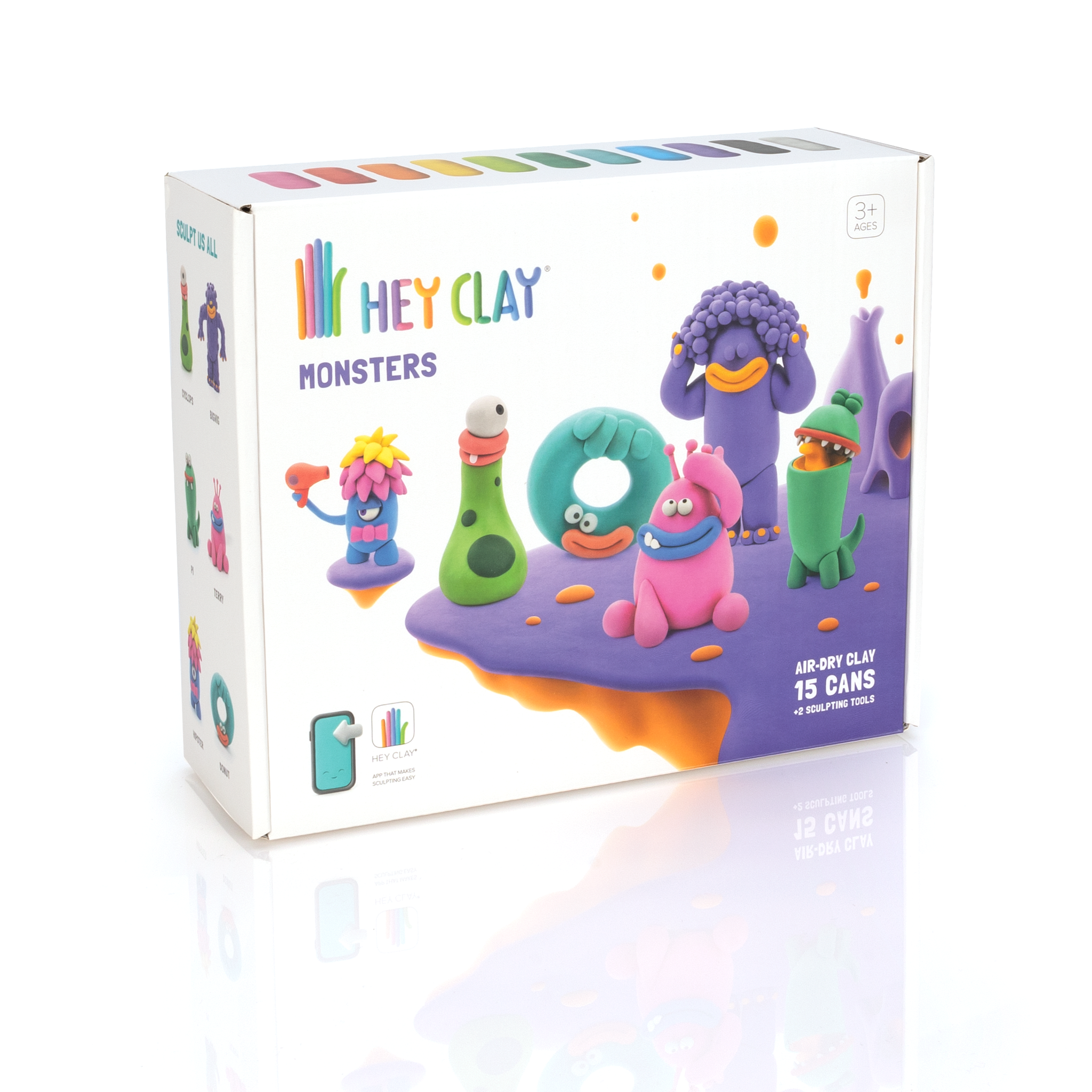 Hey Clay Forest Animals Set Air Dry Clay Kit 15 Cans and Sculpting Tools with Fun Interactive Instructions App