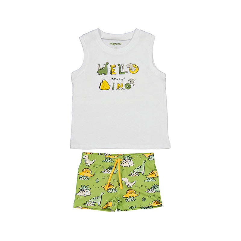 Swim shorts w/ shirt set- Jungle