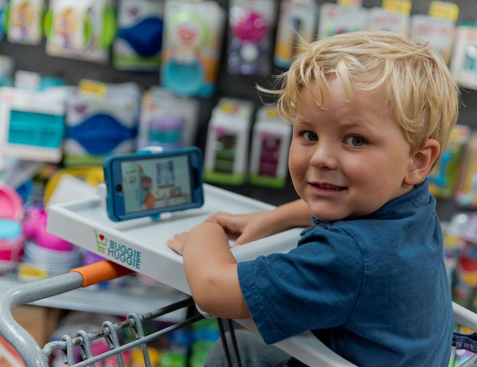 Buggie Huggie™ Shopping Cart Tray & Phone Holder