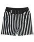 Black & White Stripe Swim Trunks