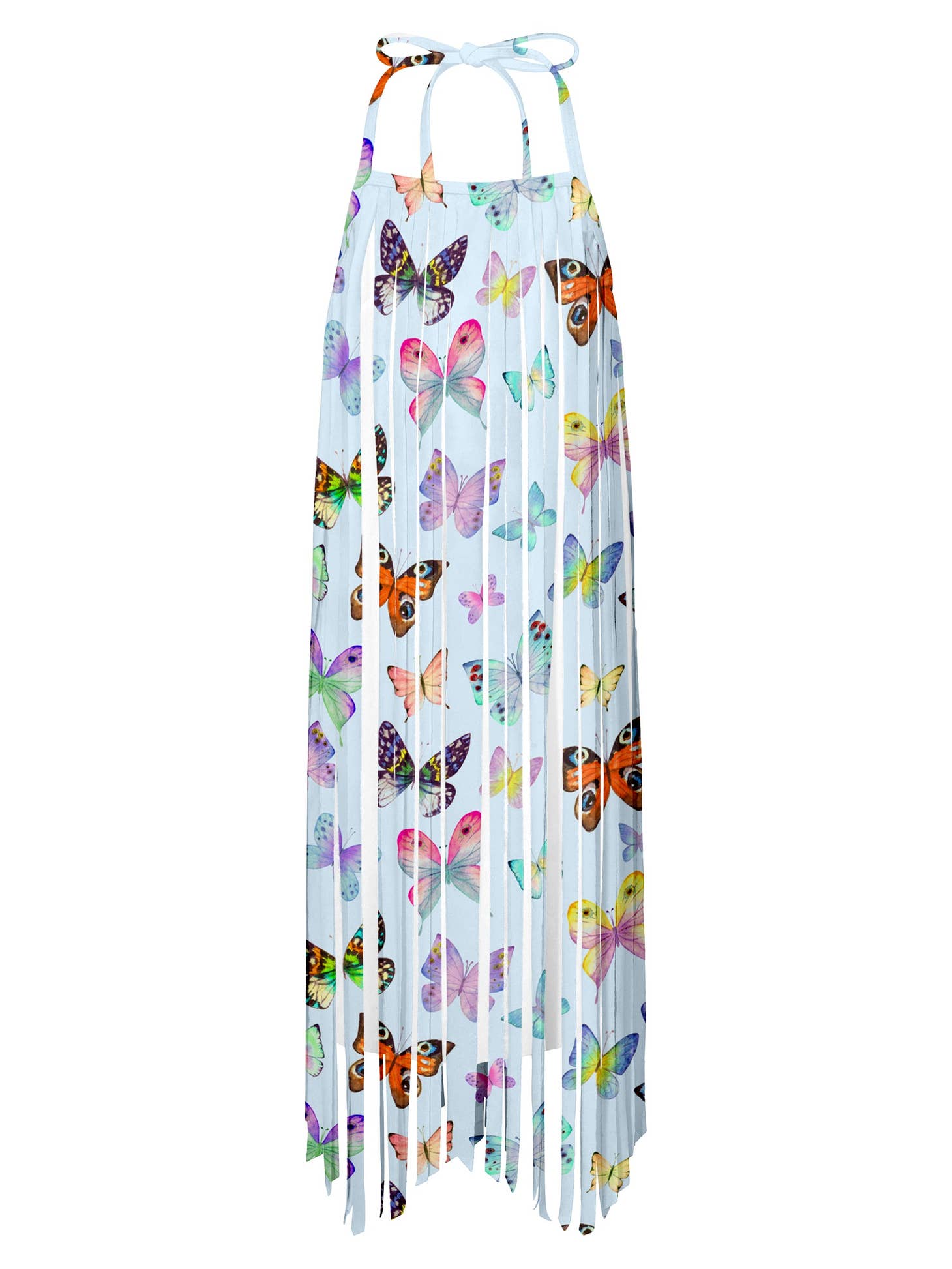 More Butterflies Fringe Beach Dress For Girls