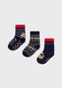 Mayoral Fox Print Socks - 3-Pack Blue
