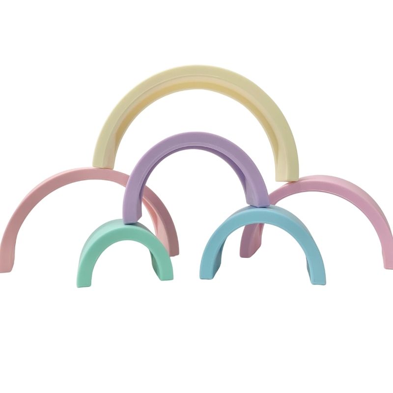 Silicone Stacking Rainbow (6pc) - Pastel