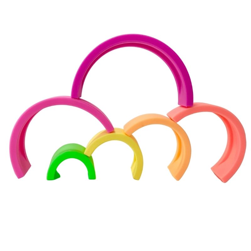 Silicone Stacking Rainbow (6pc) - Neon