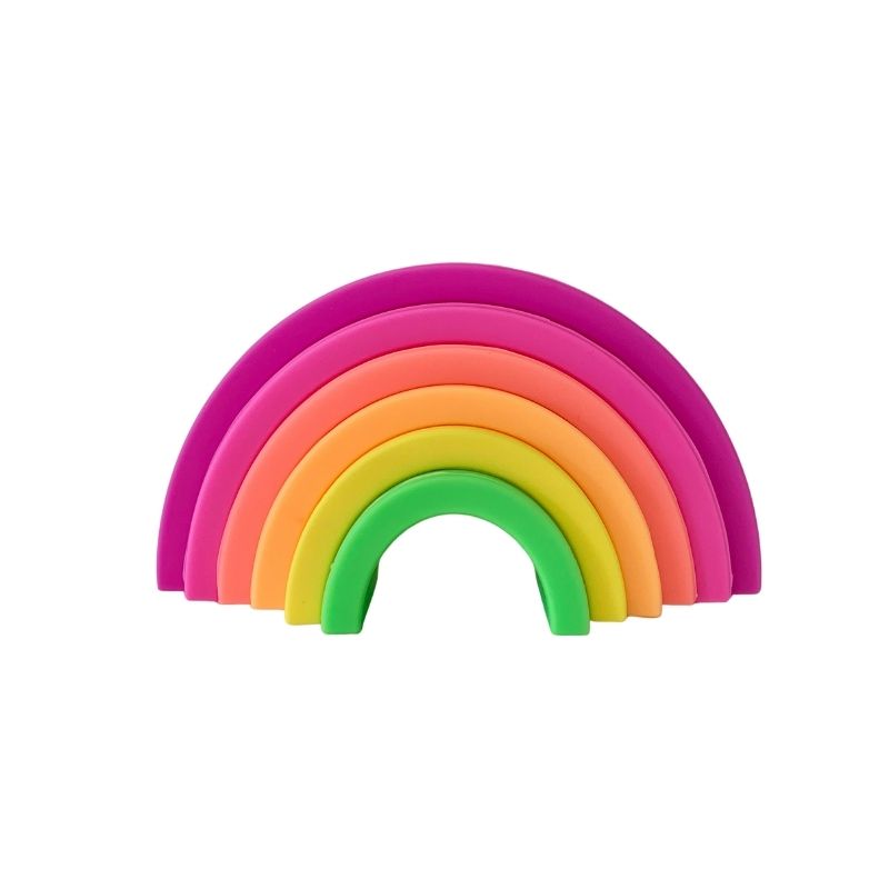 Silicone Stacking Rainbow (6pc) - Neon