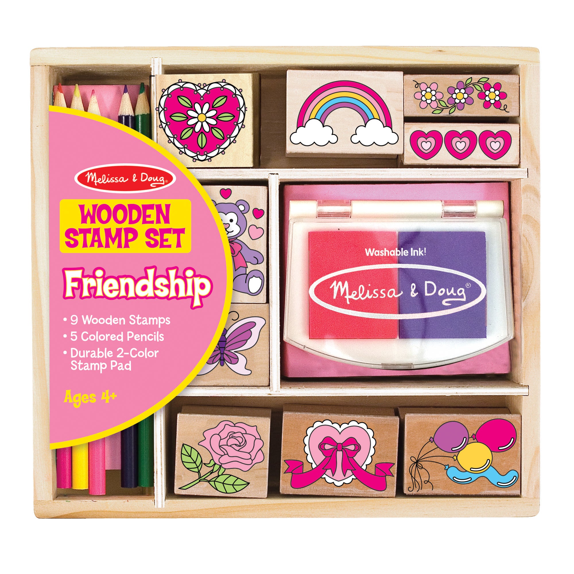 Melissa & Doug Wooden Stamp Set - Friendship