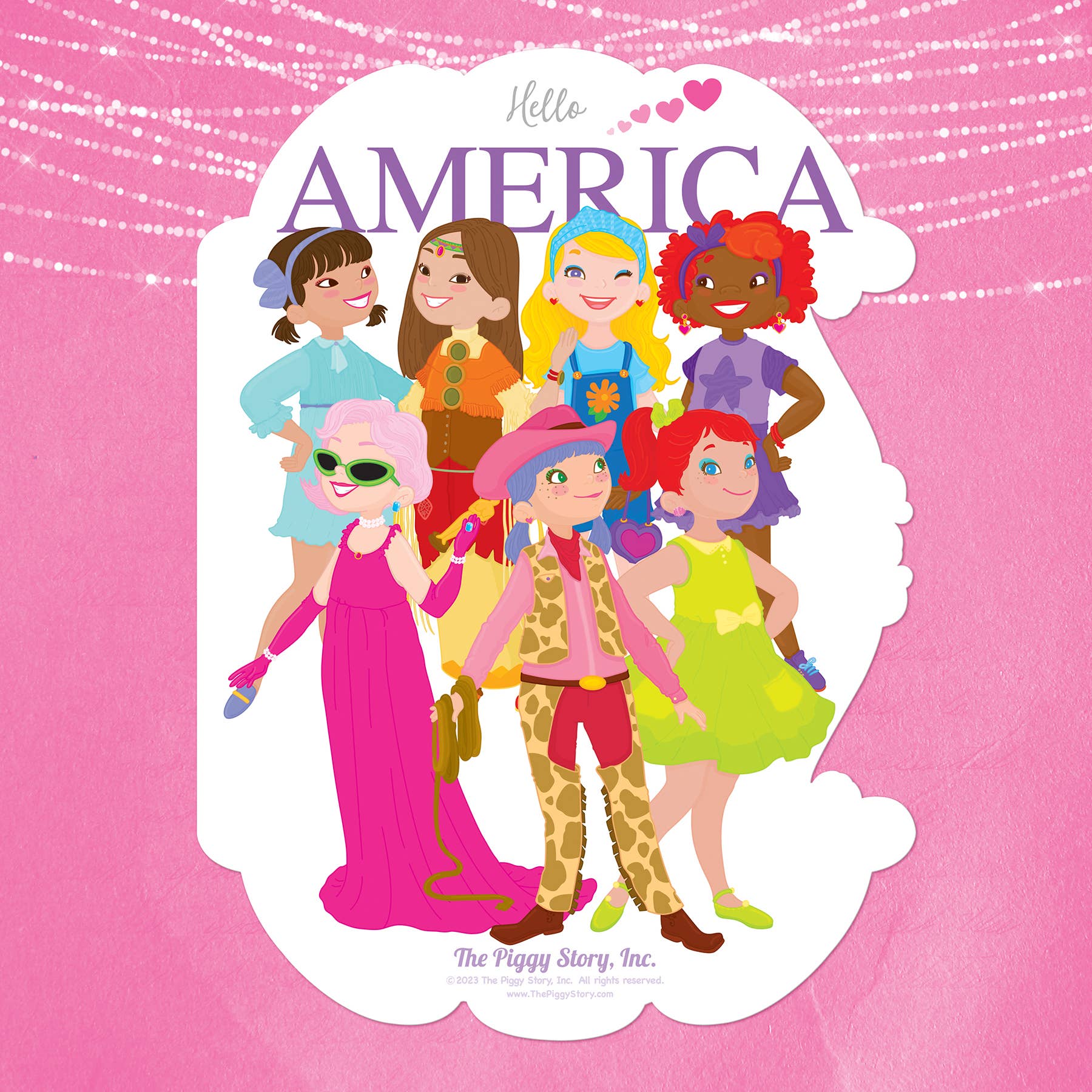 Little Fashionista Goes to the USA Coloring Book & Stickers